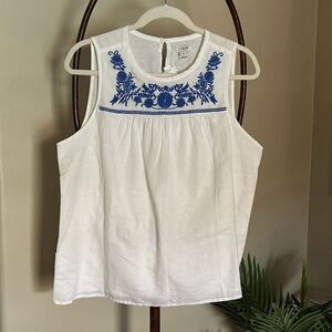 J Crew  Embroidered Top NWT